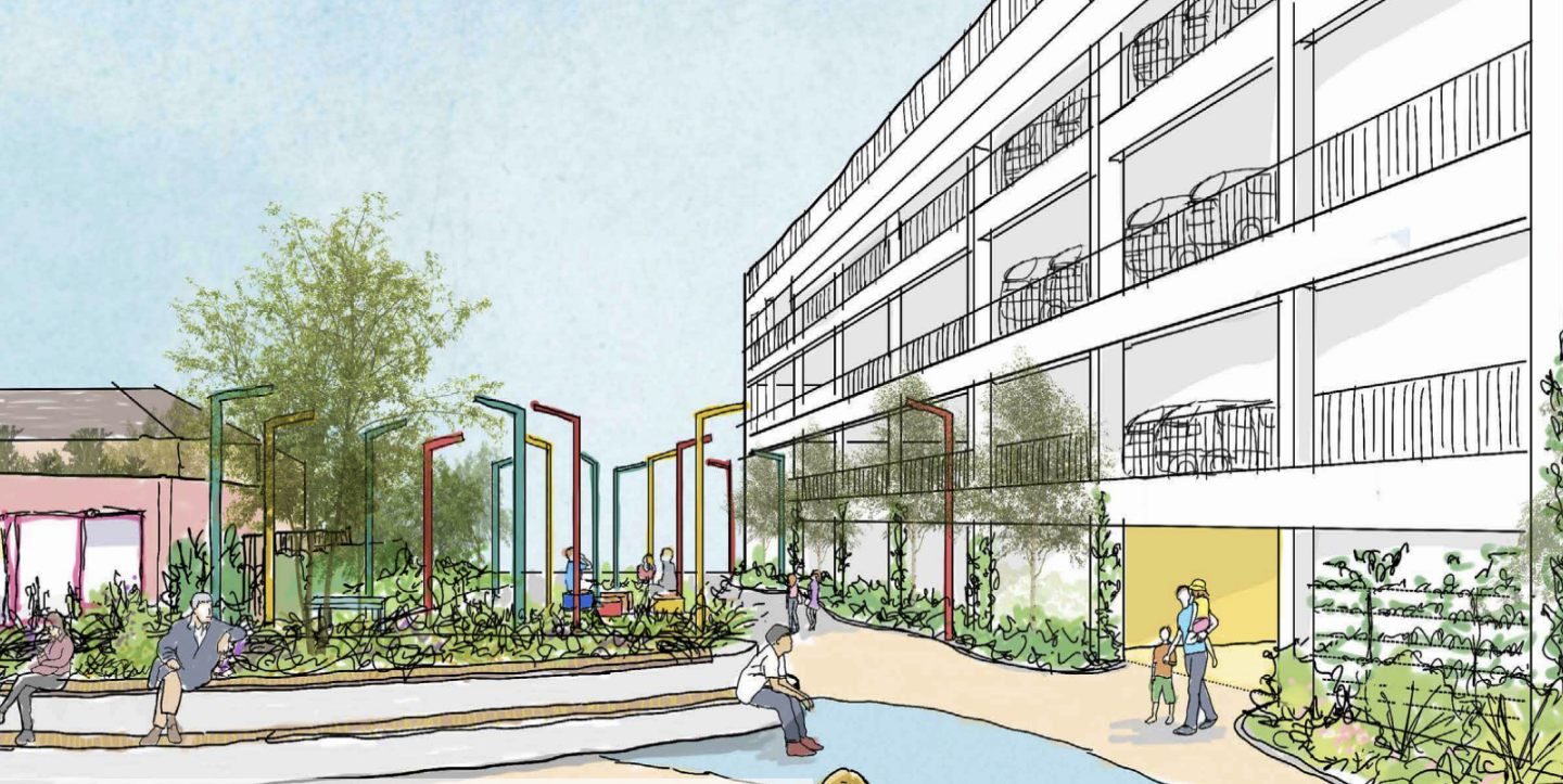 concept drawing for building of Carnarvon Terrace