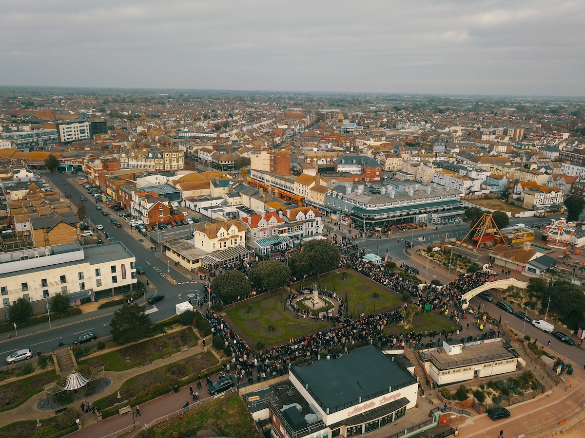 Ariel view of clacton town