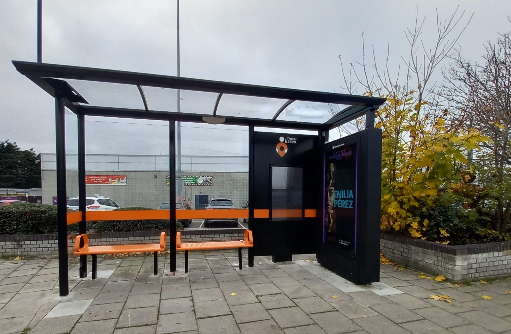 New bus stop at Morrisons, Old Rd, Clacton