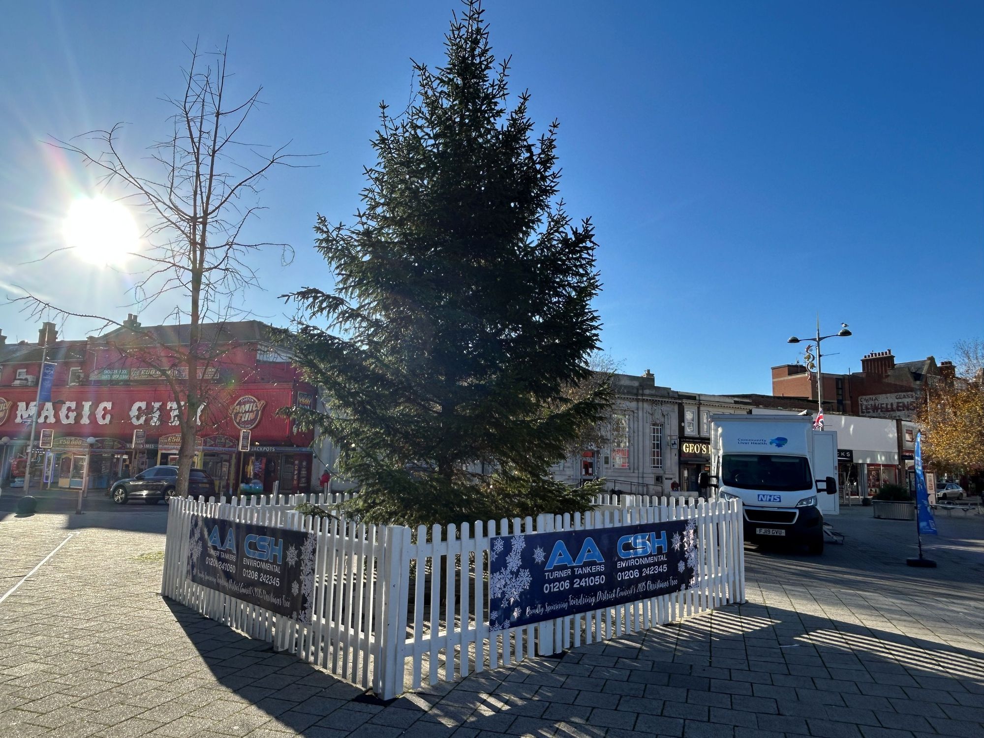 Sponsors thanked as Clacton Christmas tree lights up town centre