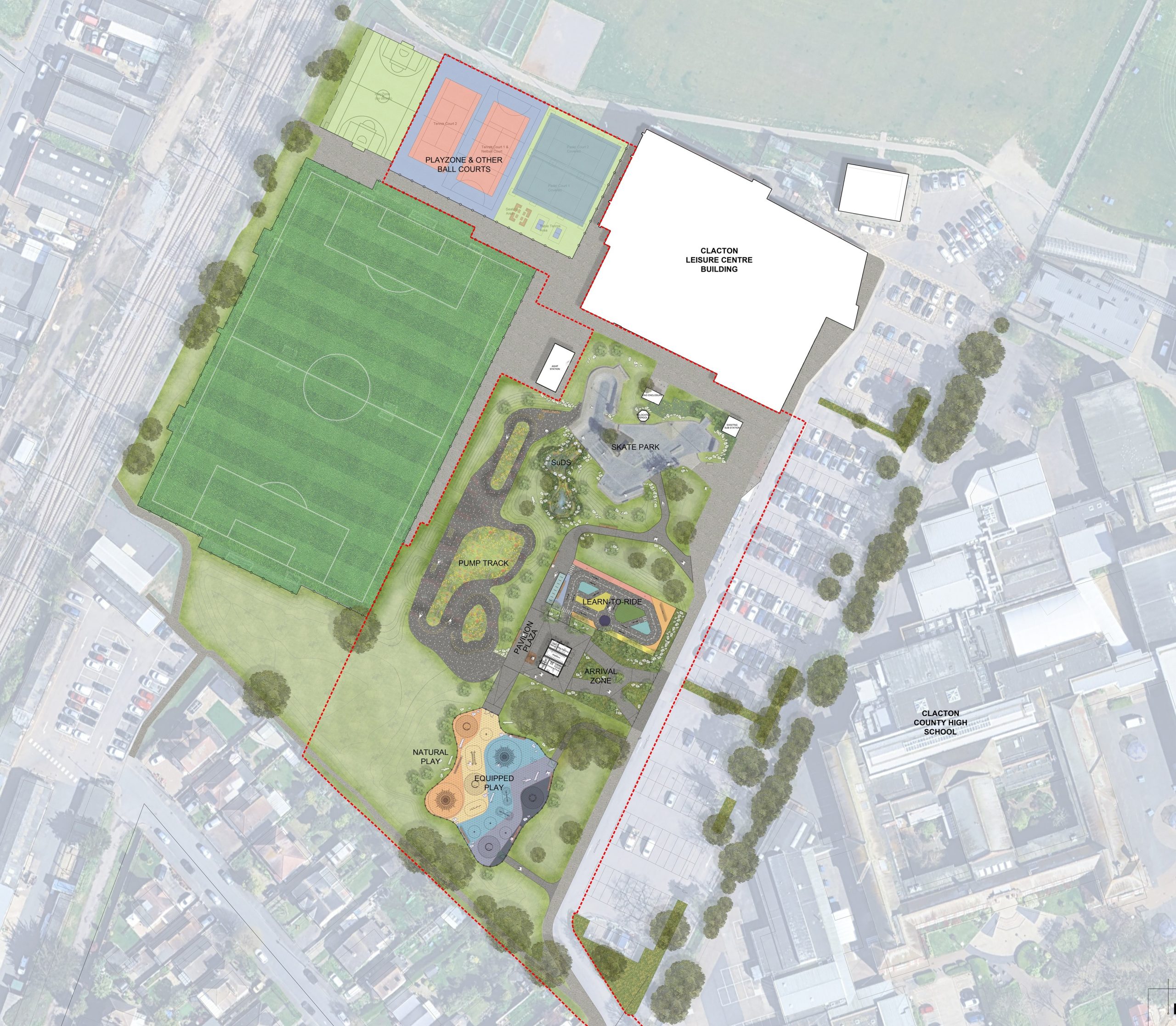 Projected map of Clacton Leisure Centre